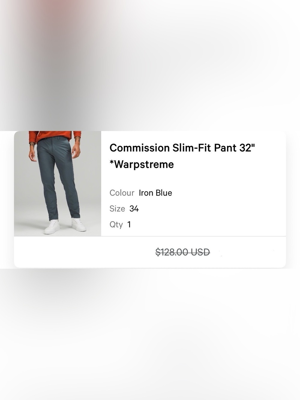 Commission Slim-Fit Pant 32" *Warpstreme in Iron Blue